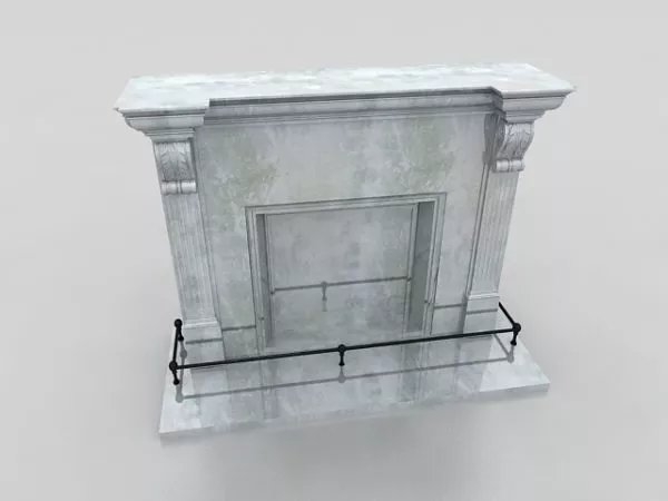 Blue Stone Fireplace Mantel Design 3d model Blue Stone Fireplace Mantel Design 3d model