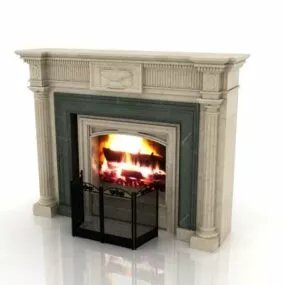 Stone Fireplace 3d model