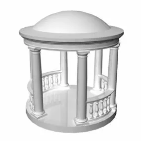 Outdoor Stone Gazebo 3d model