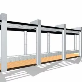 Garden Stone Pergola 3d model