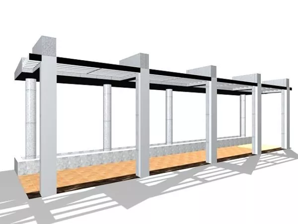 Garden Stone Pergola 3d model Garden Stone Pergola 3d model