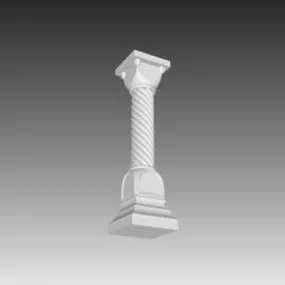 Western Stone Railing Construction 3d model