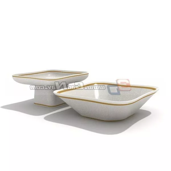 White Stoneware Salad Plate 3d model White Stoneware Salad Plate 3d model