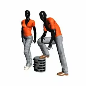 Fashion Store Two Mannequin Display 3d model