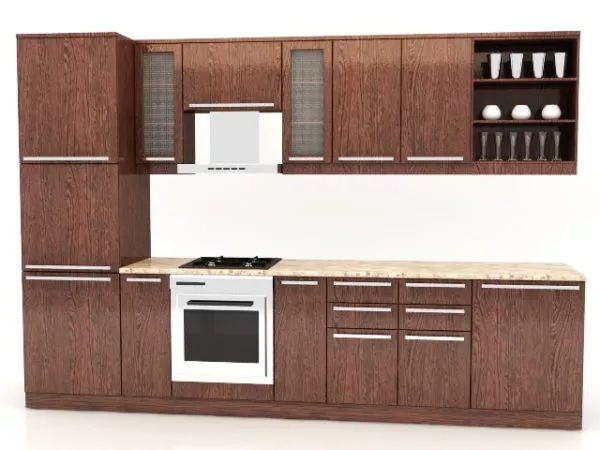 Home Straight Line Kitchen Design 3d model Home Straight Line Kitchen Design 3d model