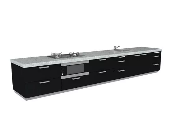 Gas Stove Black Surface 3d model