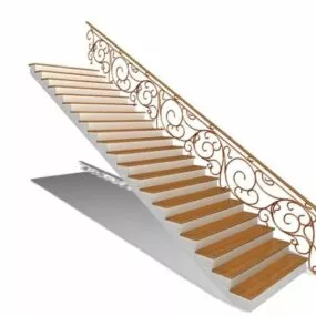 Home Straight Staircase Decorative Rail 3d model