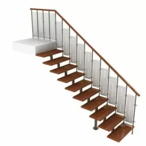 Simple Straight Stairs Design 3d model