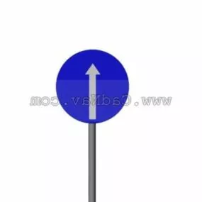 Straight Traffic Road Signs 3d model