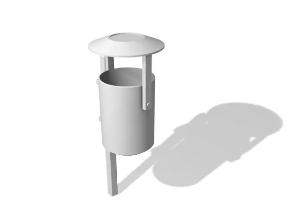 Ribbed Trash Bin 3d model