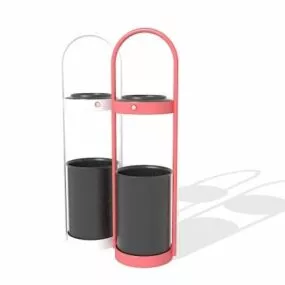 Street Litter Recycle Bins 3d model