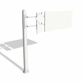 Road Street Sign With Pole 3d model