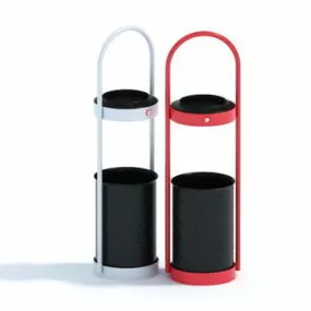 Street Waste Bins Set 3d model
