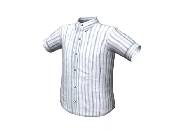 Striped Shirt Men Clothing 3d model Striped Shirt Men Clothing 3d model