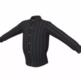 Striped Shirts Men Clothing 3d model