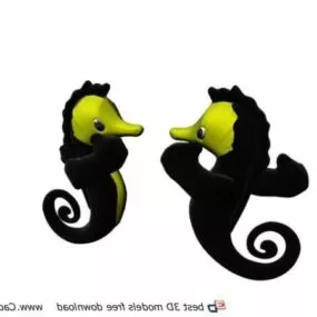 Stuffed Plush Toys Sea Horse 3d model
