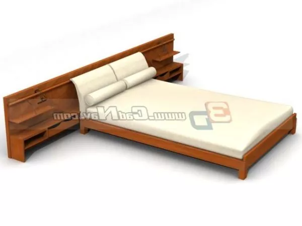 Stylish Furniture Oak Wood Bed 3d model Stylish Furniture Oak Wood Bed 3d model