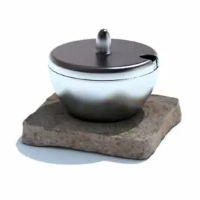 Kitchen Sugar Jar On Tray 3d model