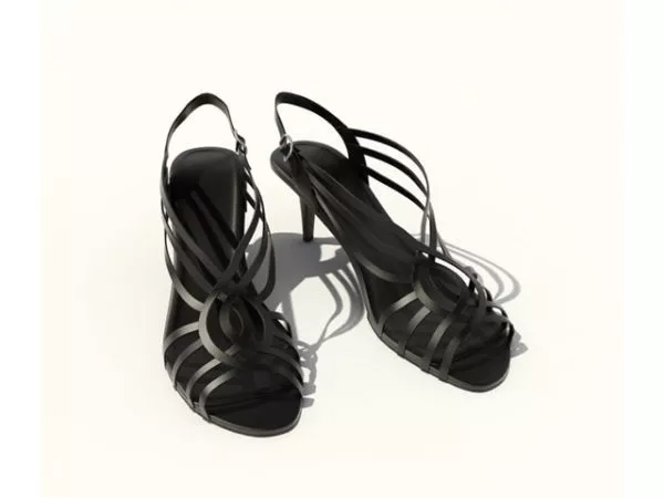 White Wedge Sandals 3d model