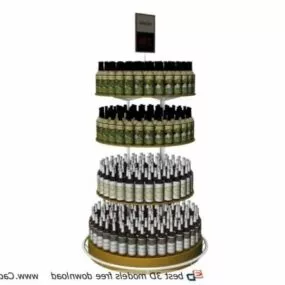Supermarket Wine Display Rack 3d model