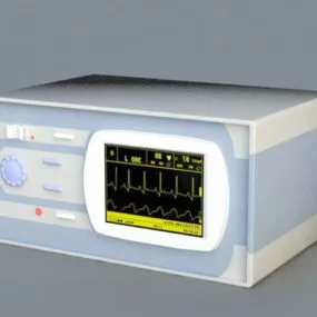 Hospital Equipment Surgical Heart Monitor 3d model
