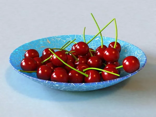 Lemons On Round Tray 3d model