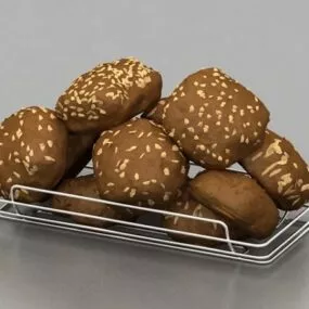 Cake Sweet Chocolate Bread 3d model