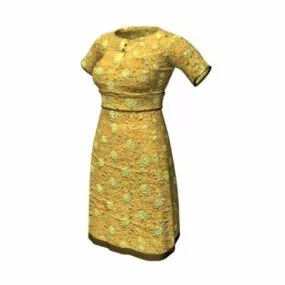 T-shirt Dress Women Fashion 3d model
