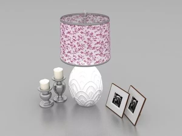 Table Lamp With Picture Candlestick 3d model Table Lamp With Picture Candlestick 3d model