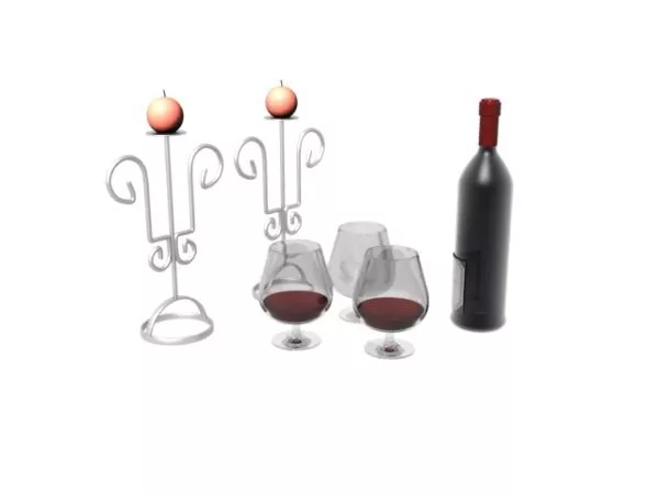 Brass Candles Light 3d model