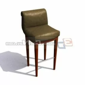 Tall Wooden Bar Stool 3d model