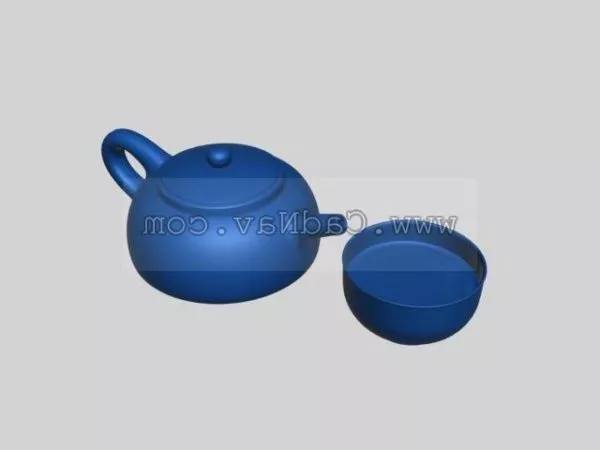Teapot Tea Cups 3d model Teapot Tea Cups 3d model