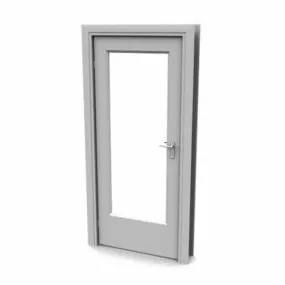 Tempered Glass Interior Office Door 3d model