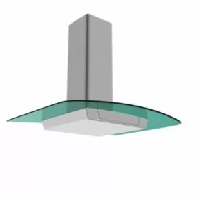 Tempered Glass Kitchen Range Hood 3d model