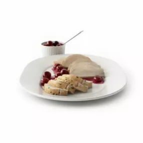 Bread Tenderloin Food On Plate 3d model