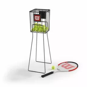 Tennis Ball Machine With Racket 3d model
