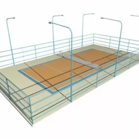 Tennis Court Construction 3d model