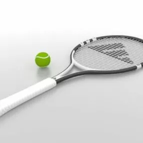 Sport Tennis Racket With Ball 3d model