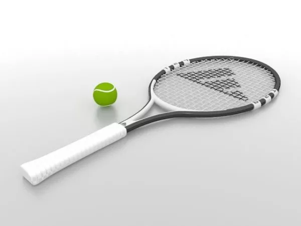 Sport Tennis Racket With Ball 3d model Sport Tennis Racket With Ball 3d model