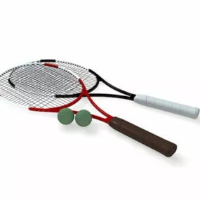 Sport Tennis Rackets And Balls 3d model