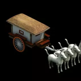 Terracotta Chariot Vehicle 3d model