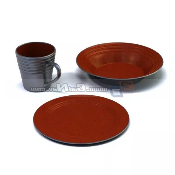 Cups Stack Tableware 3d model