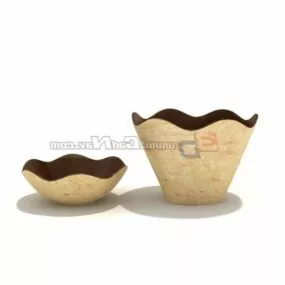 Brown Clay Water Pot 3d model