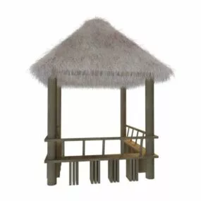 Garden Thatched Pavilion 3d model