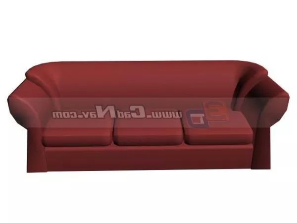 Red Leather Three Seats Sofa 3d model Red Leather Three Seats Sofa 3d model