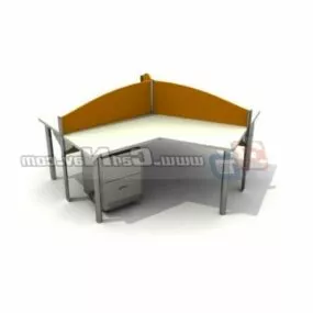 3 Seating Staff Workstation Furniture 3d model