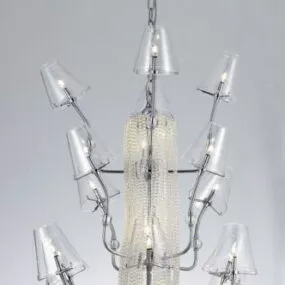 Living Room Three Tier Chrome Chandelier 3d model