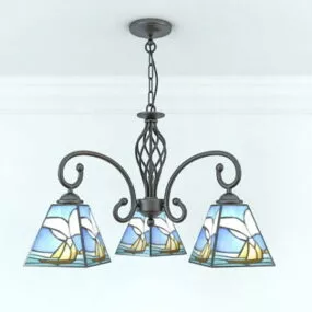 Tiffany Vintage Style Chandelier 3d model