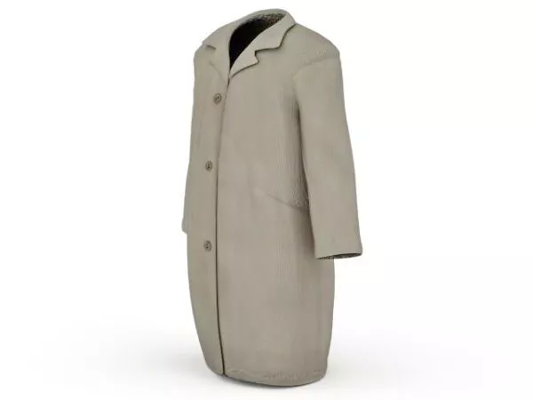 Fur Coat With Hanger Stand 3d model