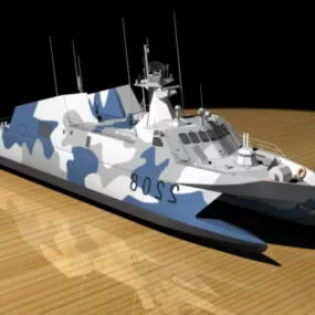 Military Torpedo Boat Naval Ship 3d model